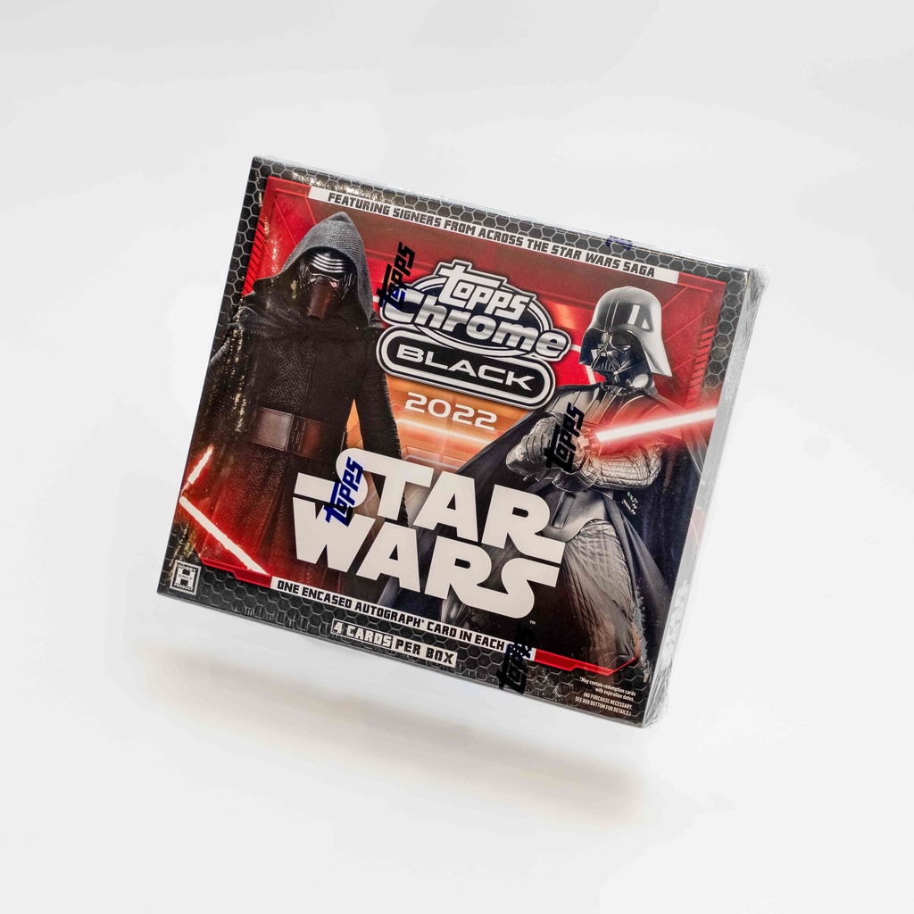 Topps Chrome Star Wars Black 2022
One Encased Autograph Card in each Box Hobby