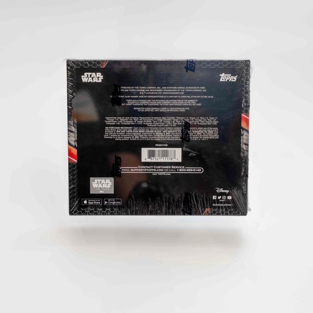 Topps Chrome Star Wars Black 2022
One Encased Autograph Card in each Box Hobby