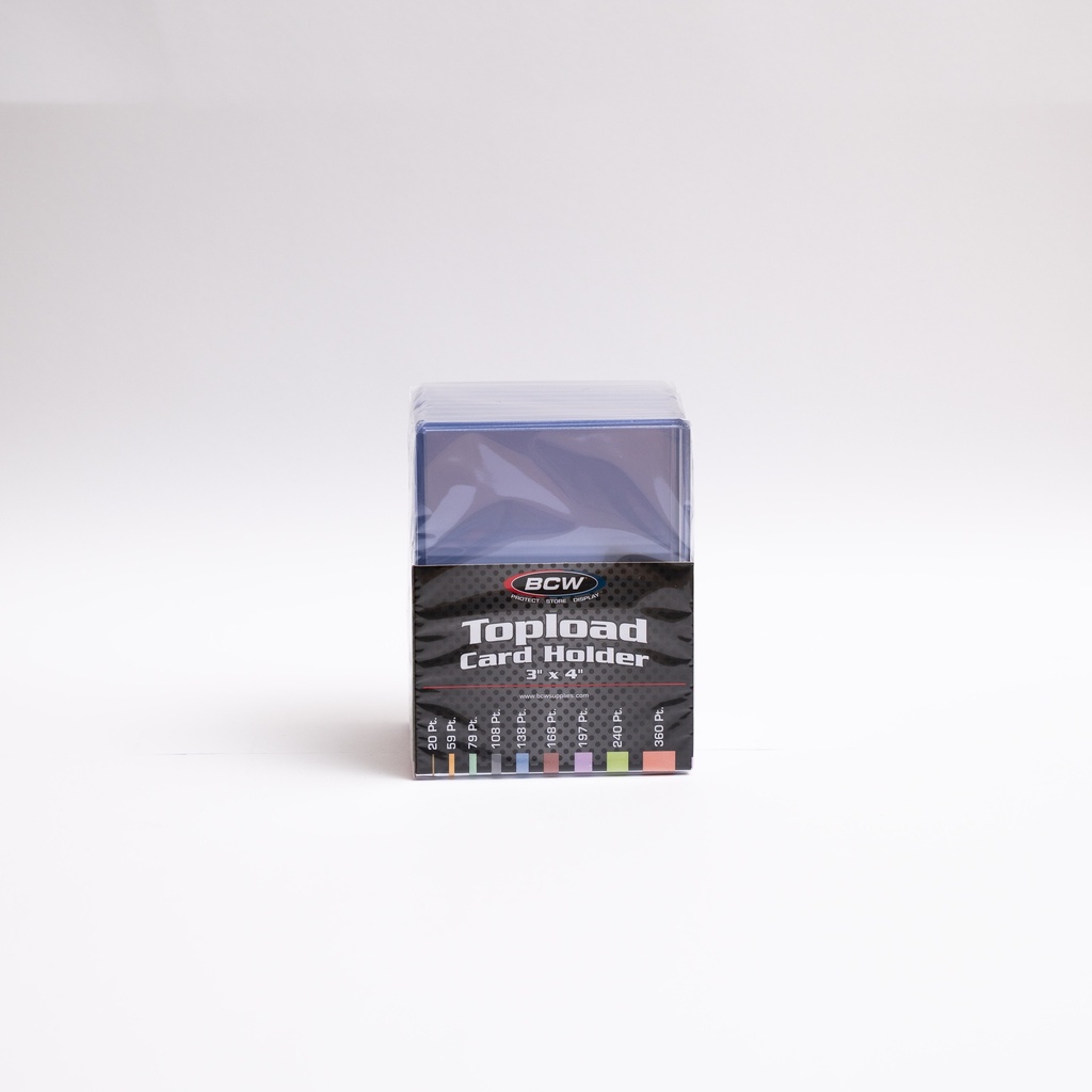BCW Topload Card Holder 3' X 4'  Thick Card- 197 PT (10 Holders Pack)