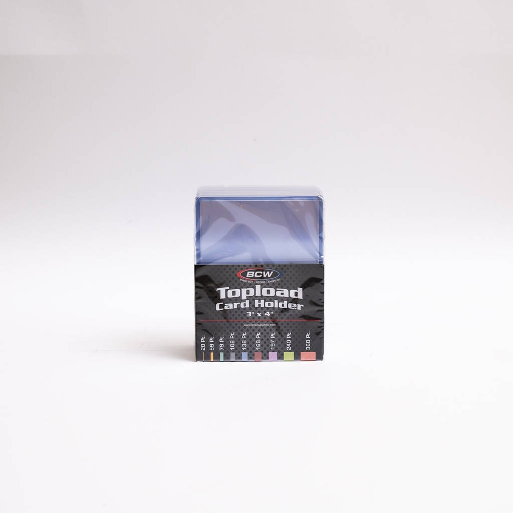 BCW Topload Card Holder 3' X 4'  Thick Card- 108 PT (10 Holders Pack)
