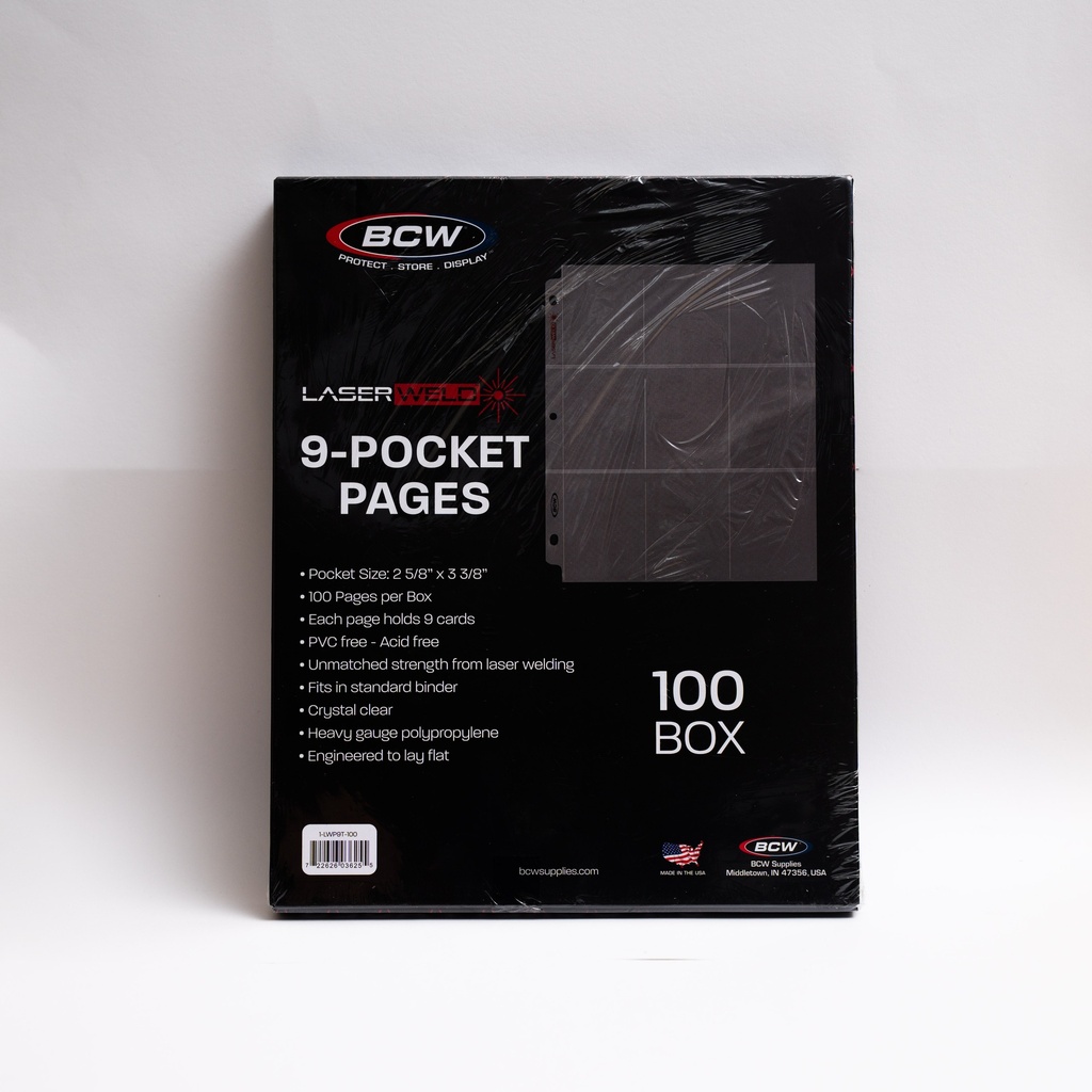 BCW LaserWeld 9-Pocket Page (100 Pages Per Box)