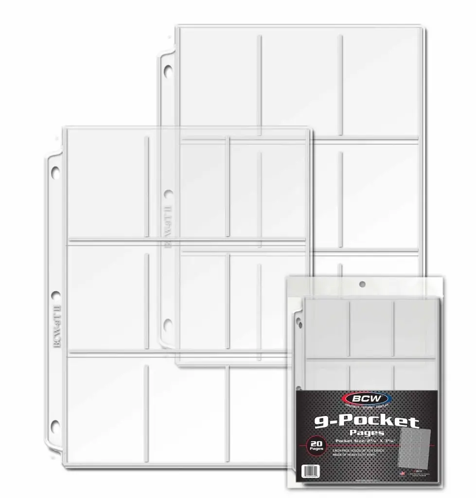 BCW Vinyl 9-Pocket Page (20 Pages Per Pack)