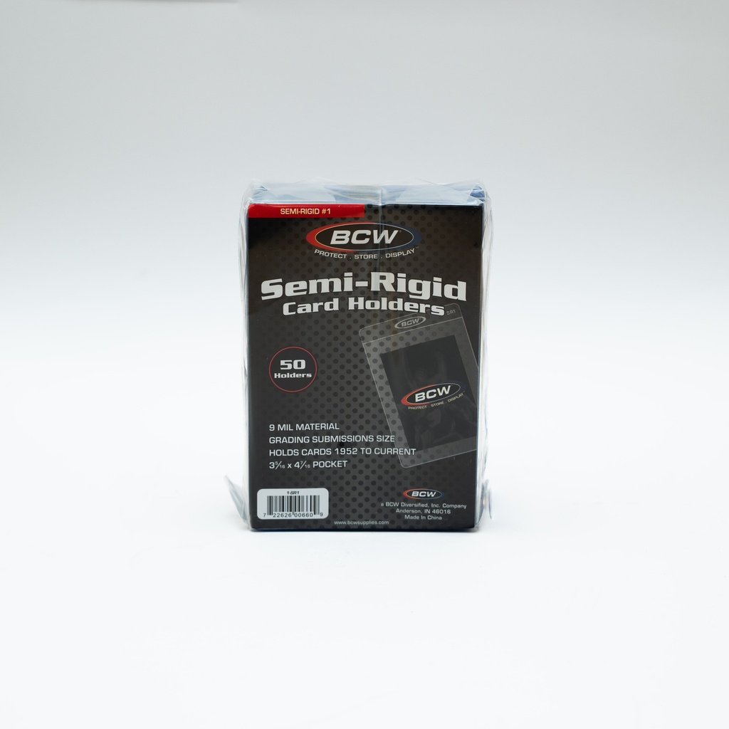 BCW Semi-Rigid #1 Card Holder- 3 5/16'' X 4  7/16'' (50 Holders Pack)