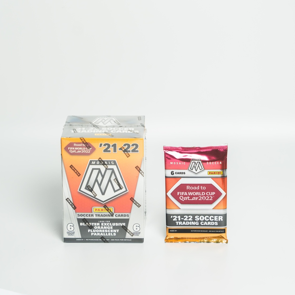 Panini Mosaic Road to FIFA World Cup Qatar 2022 Soccer Look for Blaster Exclusive Orange Fluorescent Parallels 2021-2022 Blaster Exclusive