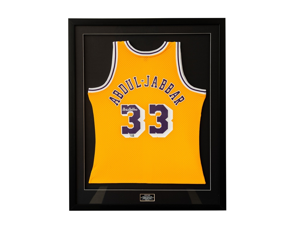 Kareem Abdul-Jabbar Los Angeles Lakers Autographed Mitchell & Ness Gold 198-85 Swingman Jersey