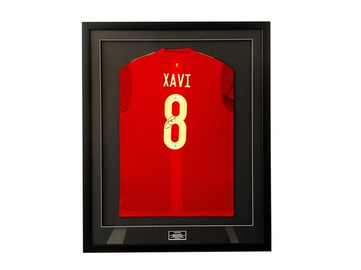 [JRSY-HE0119 ] Xavi Hernandez Spain National Team Autographed 2020 Red Adidas Jersey