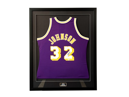 [JRSY-JO0074] Magic Johnson Los Angeles Lakers Autographed Purple Mitchell & Ness Authentic Jersey