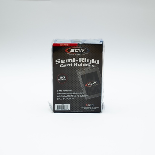 [1-SR1] BCW Semi-Rigid #1 Card Holder- 3 5/16'' X 4  7/16'' (50 Holders Pack)