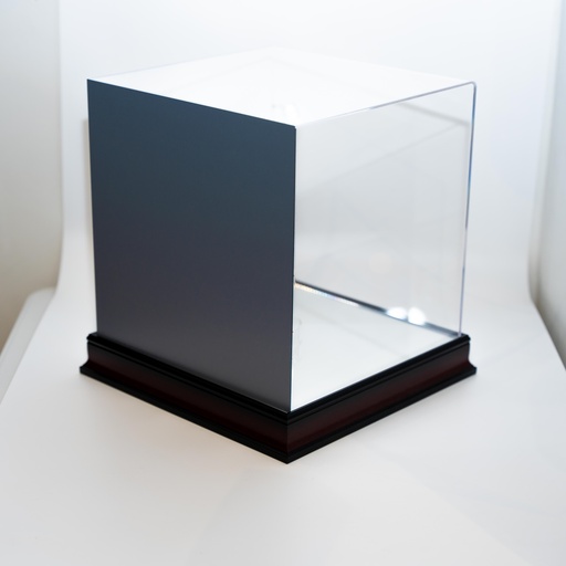 [DISPAMFB1C] Antique Mahogany Acrylic Display Box for Basketball and Soccer Ball Measures 35.5x35x.5x36.7cm-FB1C