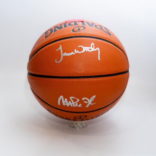 [BKLLJO0086] Earvin “Magic” Johnson Jr. and James Ager Worthy - Sign Ball Basketball