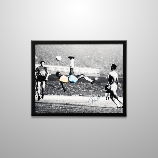 [16CEPE0002] Pele Autographed Spotlight Bicycle Kick Signed Pele  in Blue 16x20 Photo